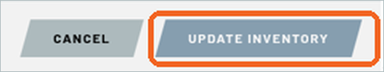 CANCEL and UPDATE INVENTORY buttons at the bottom of the page, with UPDATE INVENTORY highlighted